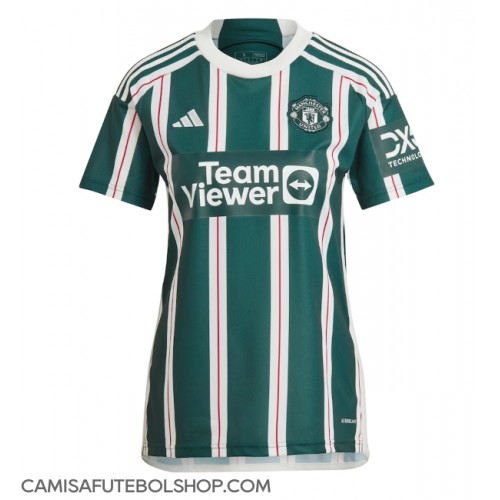 Camisa de time de futebol Manchester United Replicas 2º Equipamento Feminina 2023-24 Manga Curta